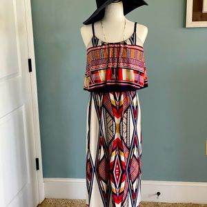 Aztec print maxi dress